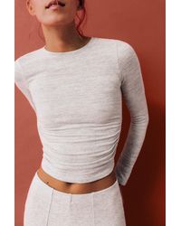 Pull&Bear - Soft-Touch Gathered T-Shirt - Lyst