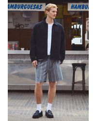 Pull&Bear - Linen Blend Jogger Bermuda Shorts - Lyst