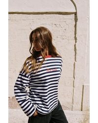 Pull&Bear - Oversized T-Shirt Met Strepen En Tekst - Lyst