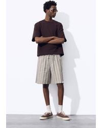 Pull&Bear - Jogger-Bermudas Aus Leinen - Lyst