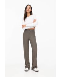 Pull&Bear - Smart High-Waist Straight-Leg Trousers - Lyst