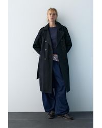 Pull&Bear - Long Belted Trench Coat - Lyst
