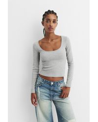 Pull&Bear - Maglietta A Costine Con Scollo Rotondo - Lyst