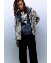 Pull&Bear - Jeanshemd Mit Jacquard-Karos - Lyst