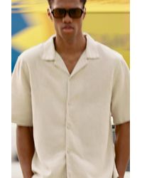 Pull&Bear - Short Sleeve Linen Blend Shirt - Lyst