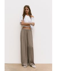 Pull&Bear - Satin Wide-Leg Trousers - Lyst