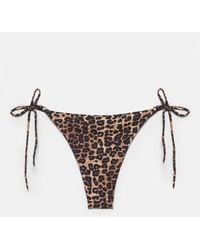 Pull&Bear - Leopard Print Bikini Bottoms - Lyst