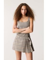 Pull&Bear - Short Checked Dress - Lyst