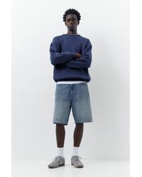 Pull&Bear - Baggy Denim Bermuda Shorts - Lyst