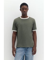 Pull&Bear - Contrast Trim T-Shirt - Lyst
