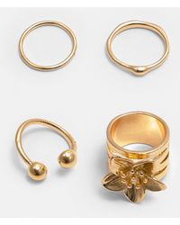 Pull&Bear - 4Er-Pack Ringe Mit Blume - Lyst