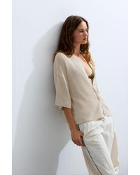 Pull&Bear - Short Sleeve Buttoned Cardigan - Lyst
