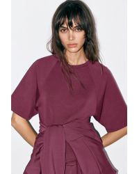 Pull&Bear - Soft Touch Short Sleeve Sweatshirt - Lyst