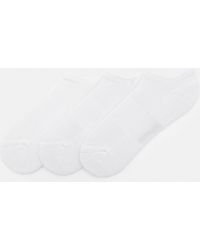 Pull&Bear - 3-Pack Korte Witte Sokken - Lyst