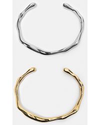 Pull&Bear - Lot De 2 Bracelets Métallisés - Lyst