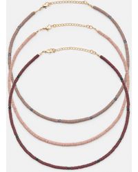 Pull&Bear - Pack Of 3 Beaded Necklaces - Lyst