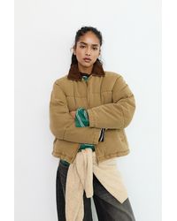 Pull&Bear - Quilted Jacket With A Corduroy Collar - Lyst
