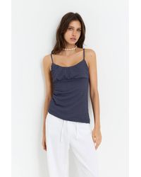 Pull&Bear - Asymmetrisches Gesmoktes Top - Lyst