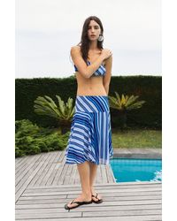 Pull&Bear - Jupe Midi Asymétrique Rayée - Lyst