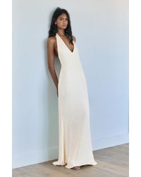 Pull&Bear - Satin Open Back Halterneck Midi Dress - Lyst