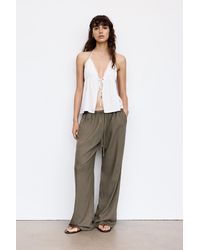Pull&Bear - Flowy Trousers With Linen - Lyst