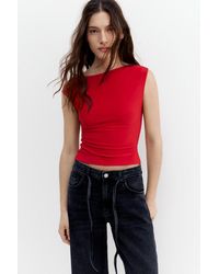 Pull&Bear - Gathered Asymmetric Top - Lyst