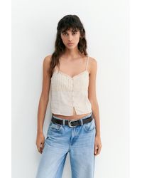 Pull&Bear - Linen Blend Camisole Top - Lyst