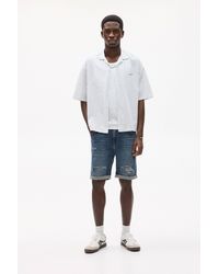 Pull&Bear - Slim-Fit Jeans-Bermudashorts Mit Rissen - Lyst