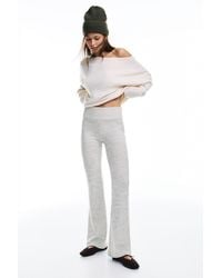 Pull&Bear - Flared Broek Van Soft Touch Materiaal - Lyst