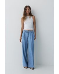 Pull&Bear - Wide-Leg Jeans With Drawstring - Lyst