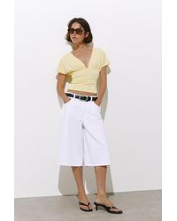 Pull&Bear - Gathered V-Neck Top - Lyst