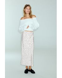 Pull&Bear - Satin Drawstring Midi Skirt - Lyst