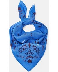 Pull&Bear - Bandana Bleue Imprimée - Lyst