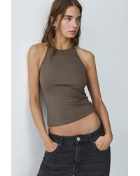 Pull&Bear - Halter-Neck Strappy Back Top - Lyst