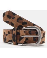 Pull&Bear - Leopard Belt With A Metallic Buckle - Lyst