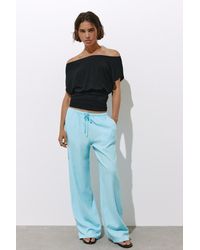 Pull&Bear - Flowy Trousers With Linen - Lyst