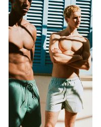 Pull&Bear - Striped Seersucker Swimming Trunks - Lyst