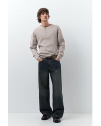 Pull&Bear - Wide-Leg Jeans With A Contrast Waistband - Lyst
