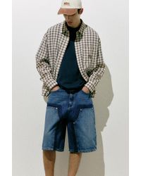 Pull&Bear - Denim Skater Bermuda Met Dubbele Pijp - Lyst