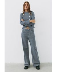 Pull&Bear - Low-Rise Striped Baggy Jeans - Lyst