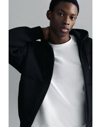 Pull&Bear - Neoprene-Effect Zip-Up Hoodie - Lyst