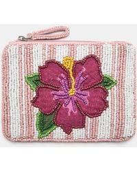 Pull&Bear - Stripe Floral Coin Purse - Lyst