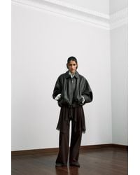 Pull&Bear - Leather Effect Balloon Jacket - Lyst