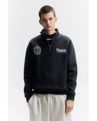 Pull&Bear - Peanuts Quarter-Zip Sweatshirt - Lyst