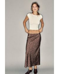 Pull&Bear - Satin Drawstring Midi Skirt - Lyst