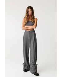 Pull&Bear - Tie-Belt Tapered Trousers - Lyst