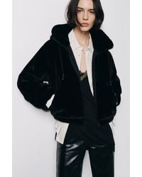 Pull&Bear - Jack Van Imitatiebont Met Capuchon - Lyst