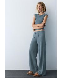 Pull&Bear - Wide-Leg Crepe Trousers - Lyst