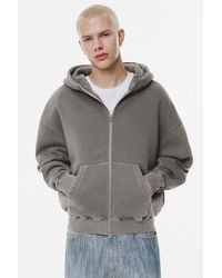 Pull&Bear - Washed Boxy Zip-Up Hoodie - Lyst