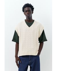 Pull&Bear - Cable-Knit Vest - Lyst